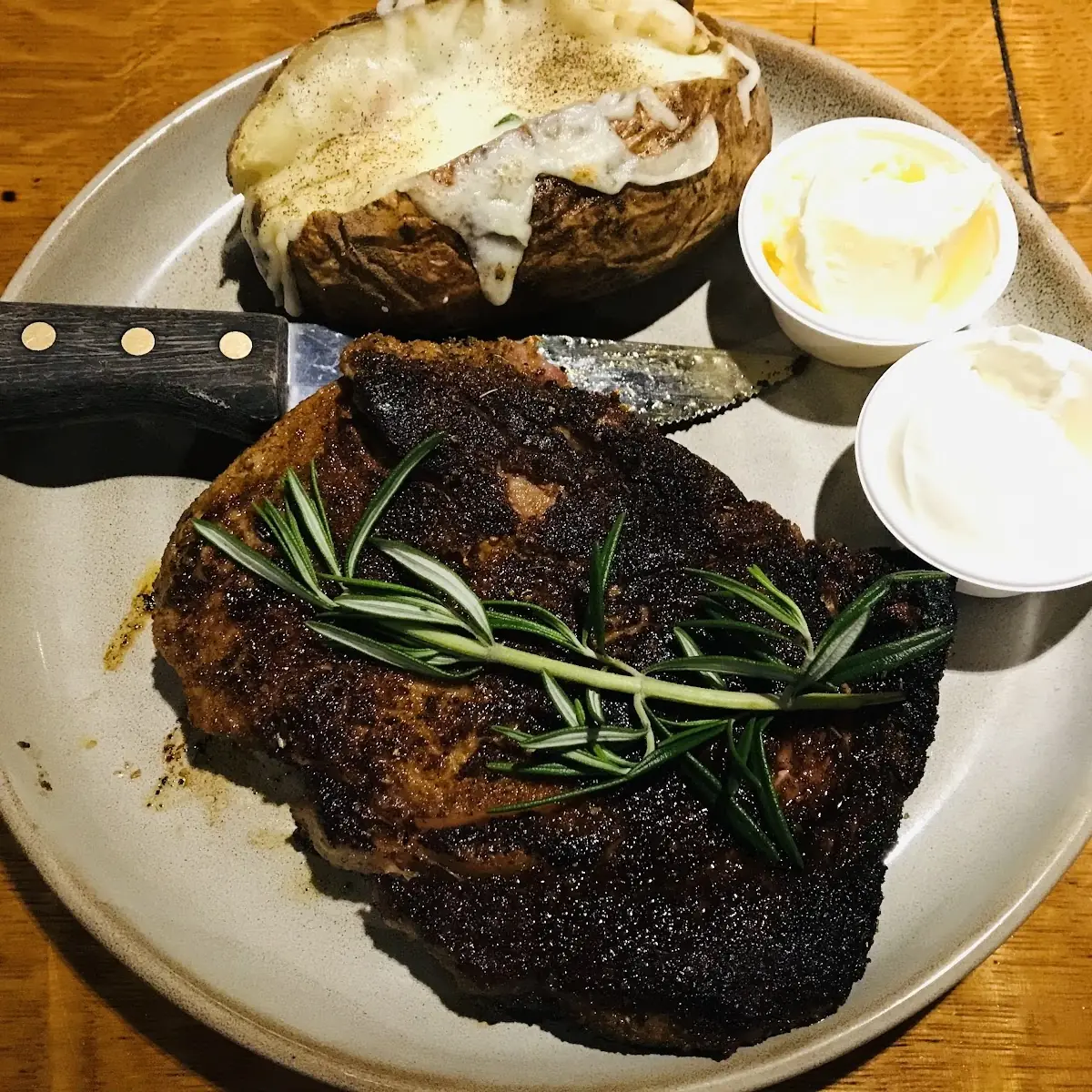 Blackened Ribeye Steak with Smashed Potatoes