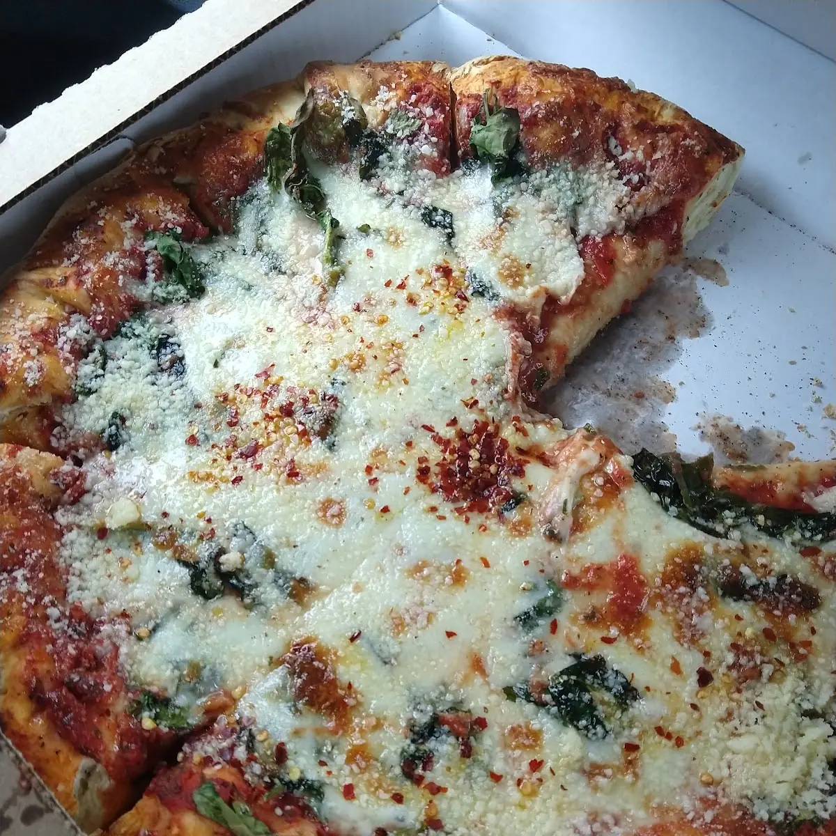 14 Pan Pizza with Spinach