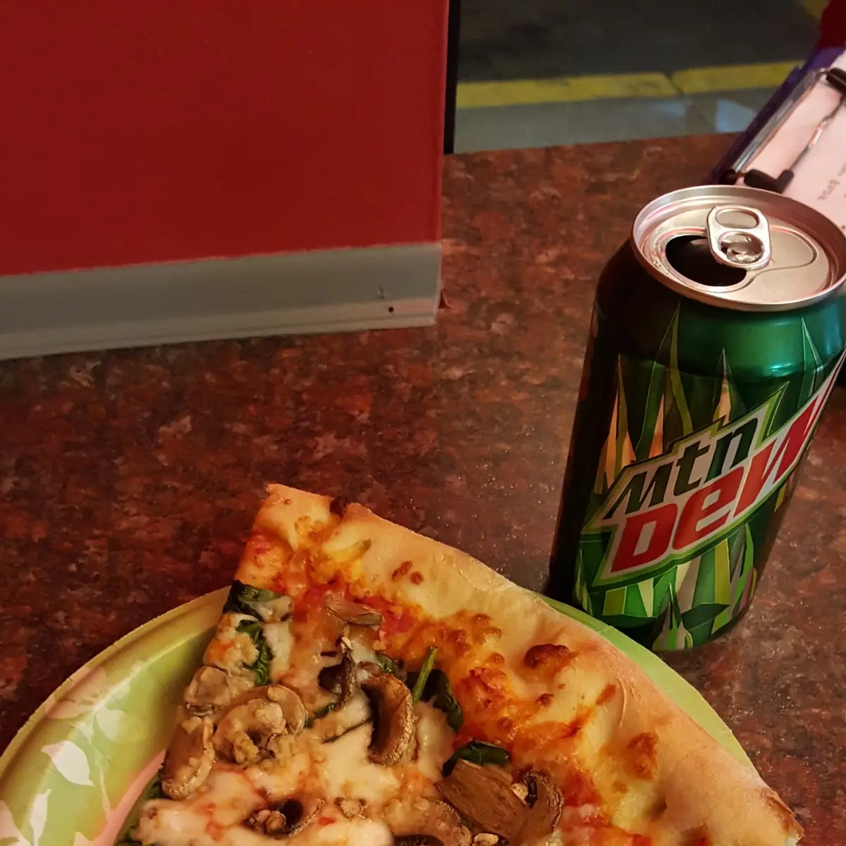 Pizza Slice with Soda Can
