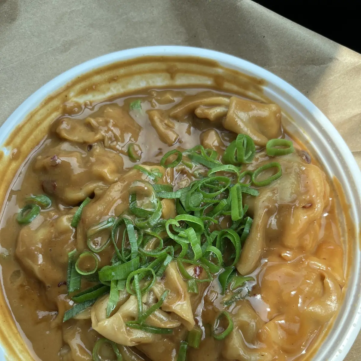 Dumplings with Peanut Sauce