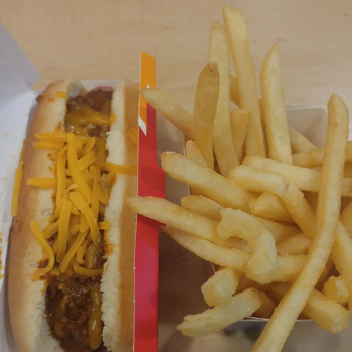 Chili Dog and Fries