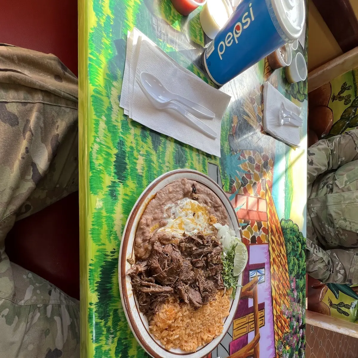 Arroz Carne Azada Y Taco