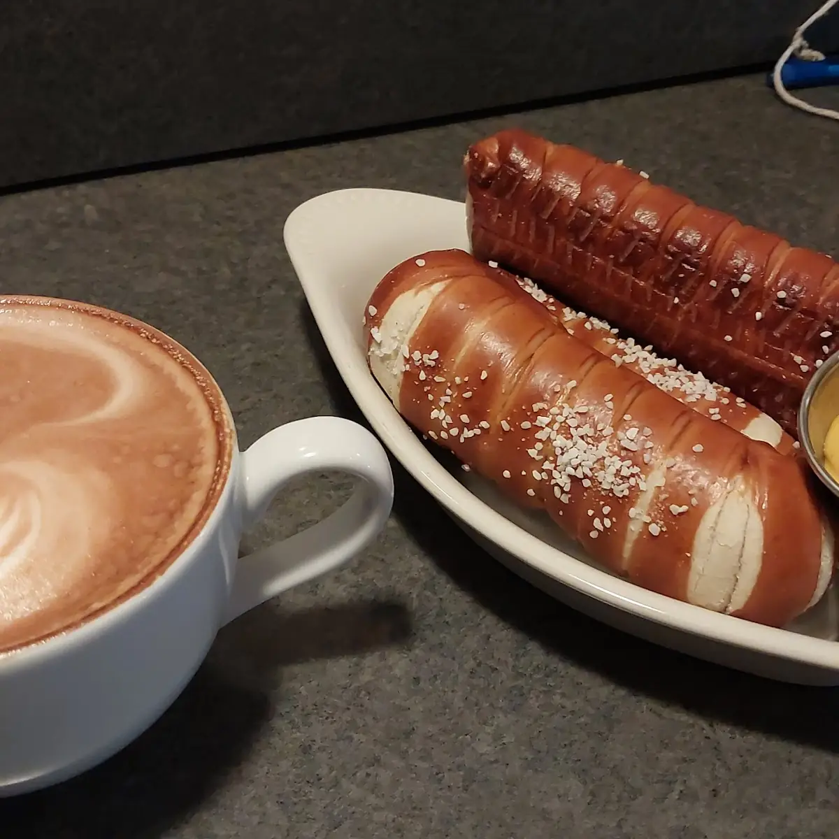 Soft Pretzel with Latte