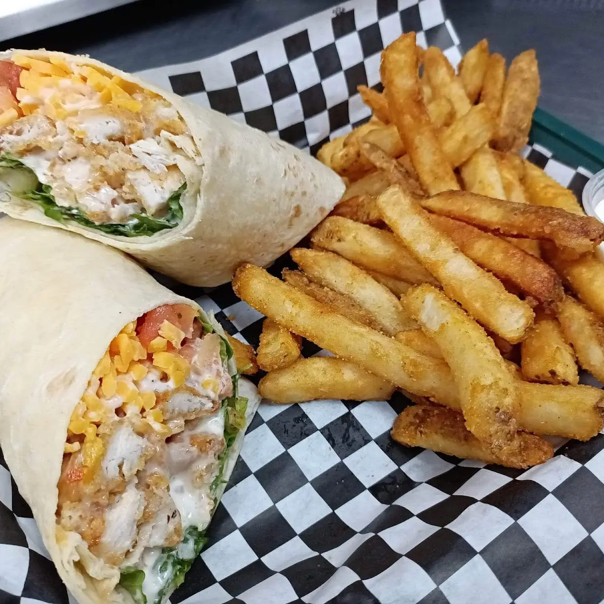 Garlic Parmesan Fried Chicken Wrap