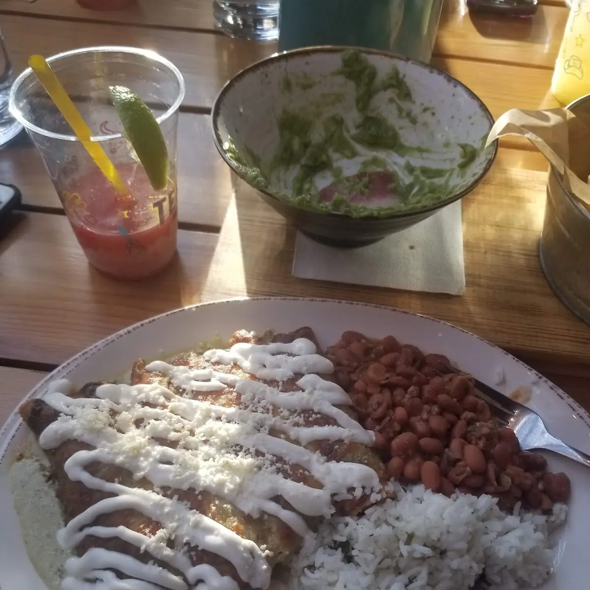 Chicken Enchiladas with Beans & Rice