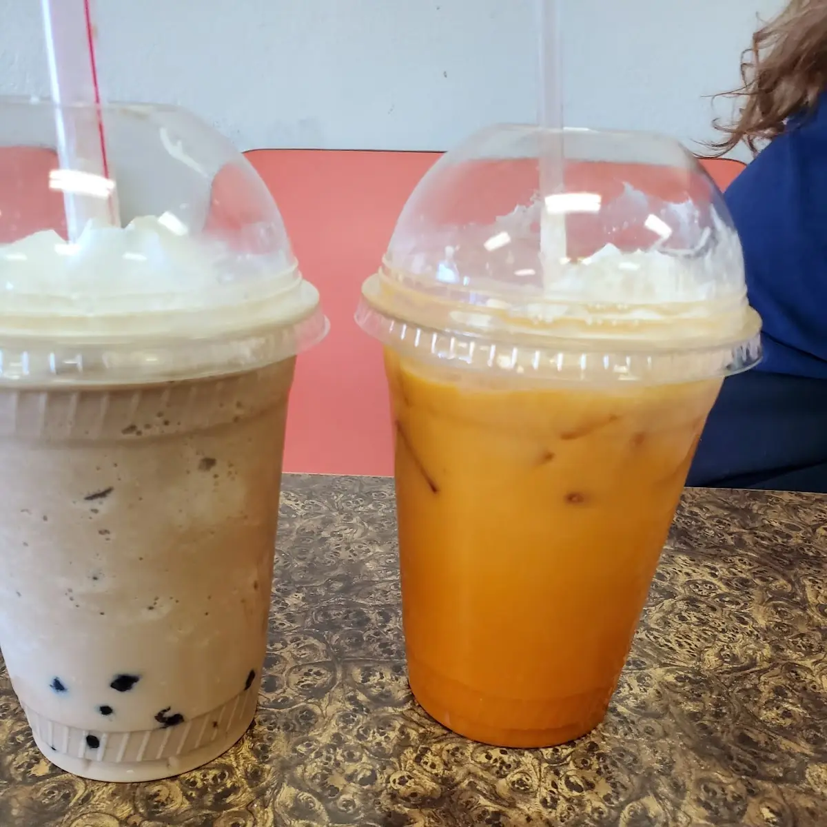 Mocha Boba and Thai Iced Tea