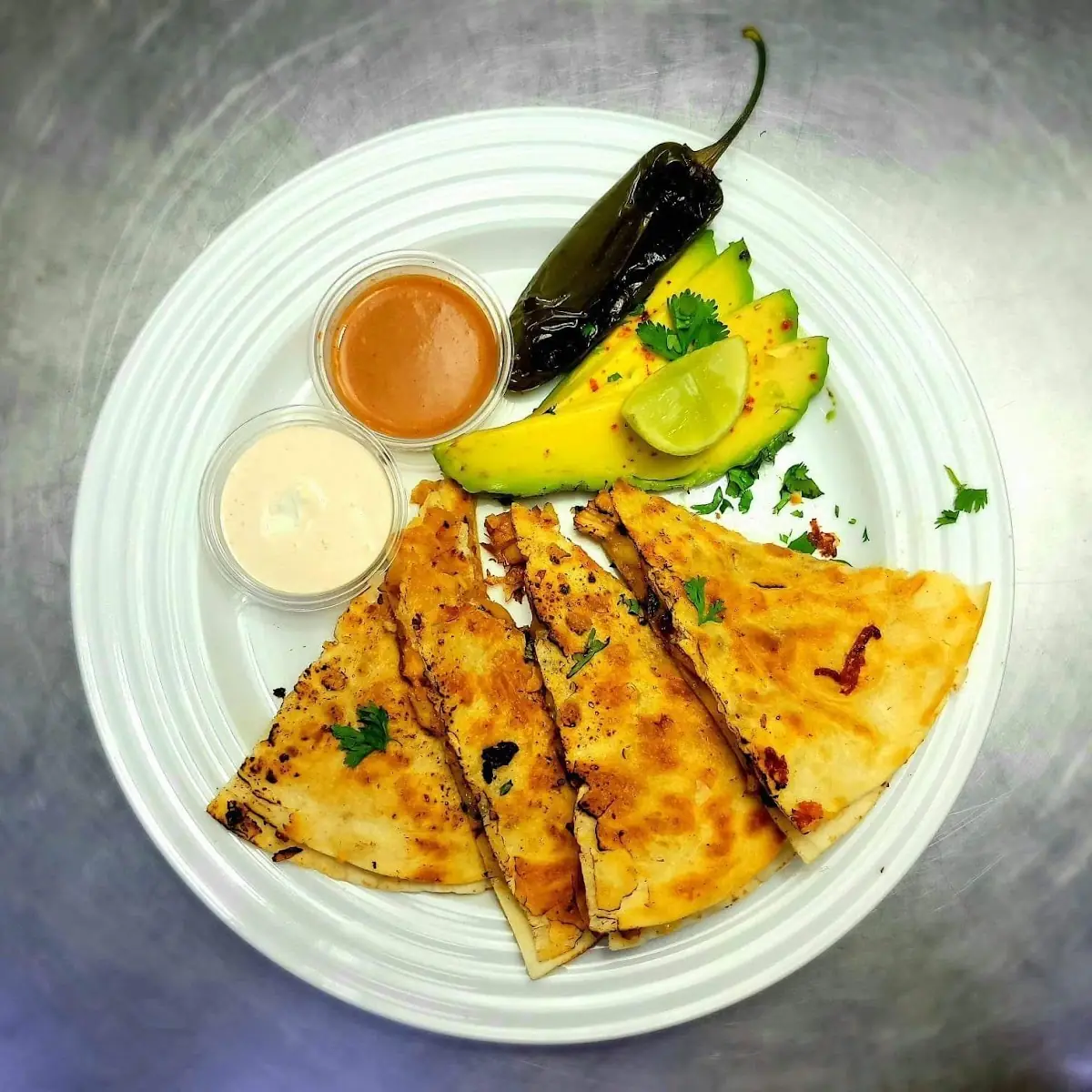 Cheese Quesadilla with Fresh Cheese and Cilantro