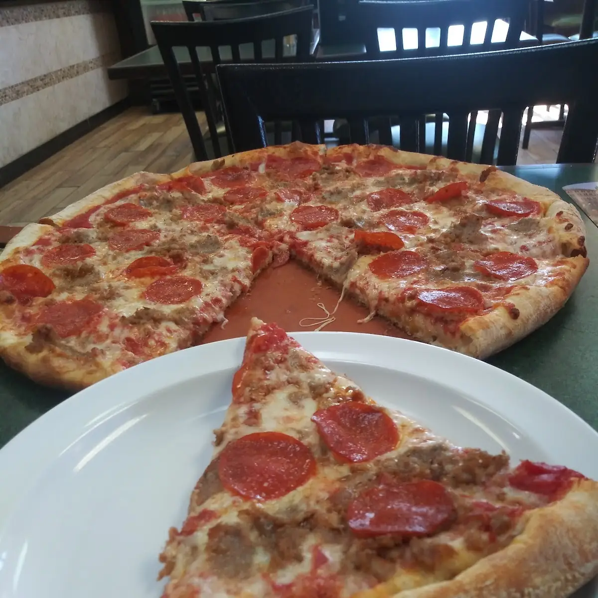 Pepperoni and Sausage Pizza Slices