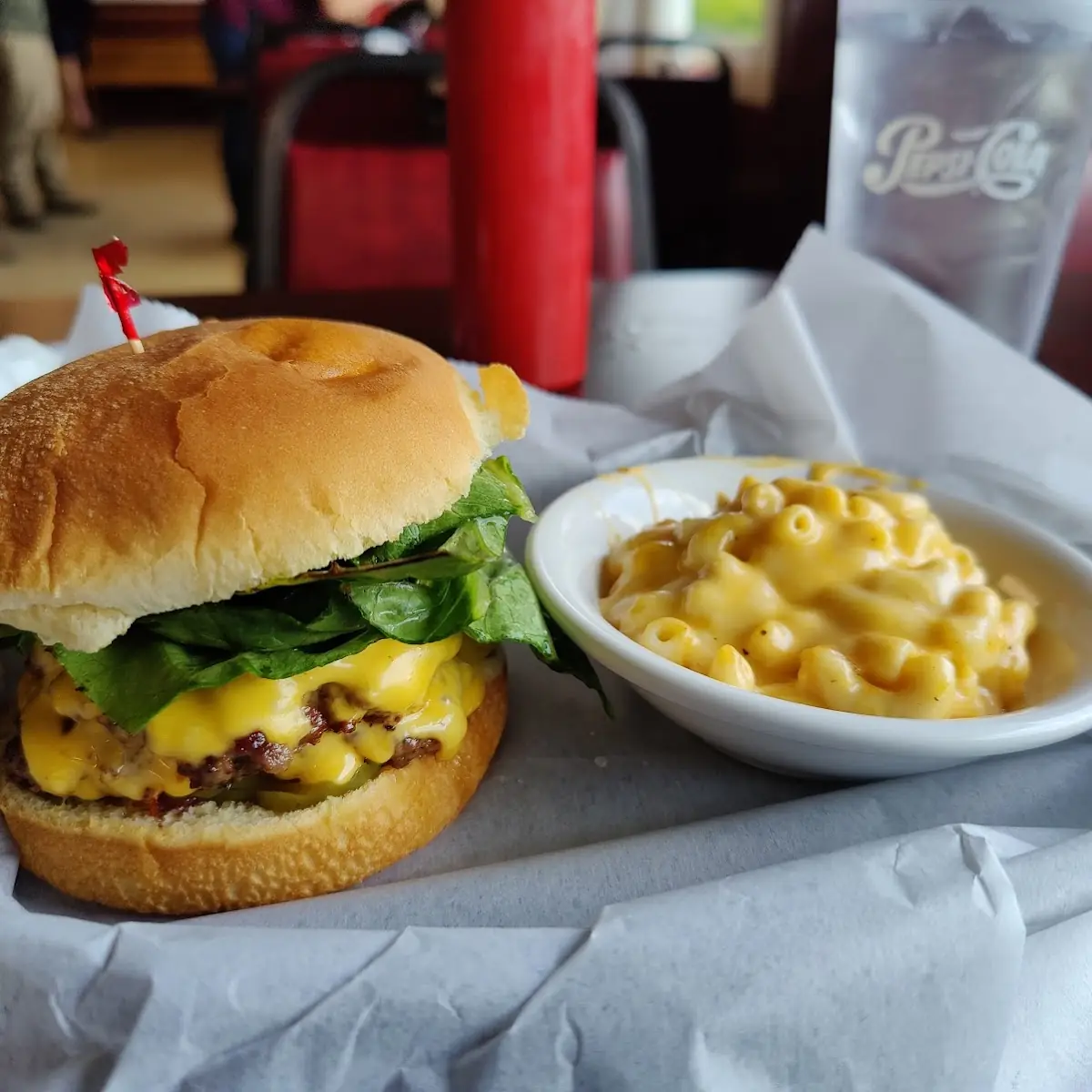 Double Cheeseburger with Mac and Cheese