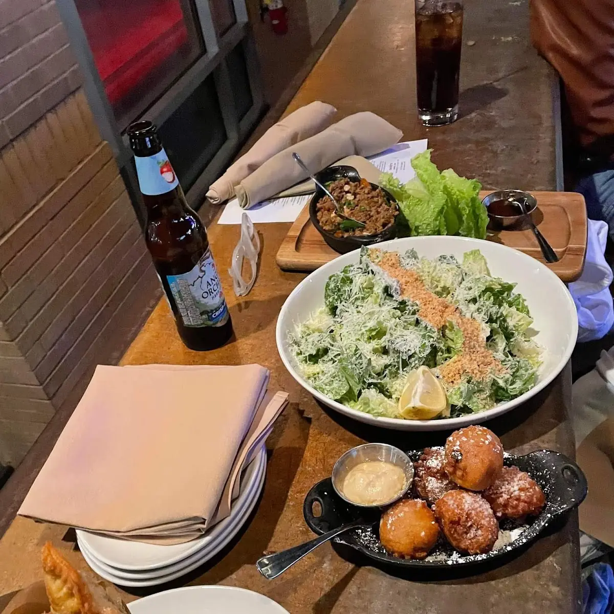 Crab Hushpuppies Kale Caesar