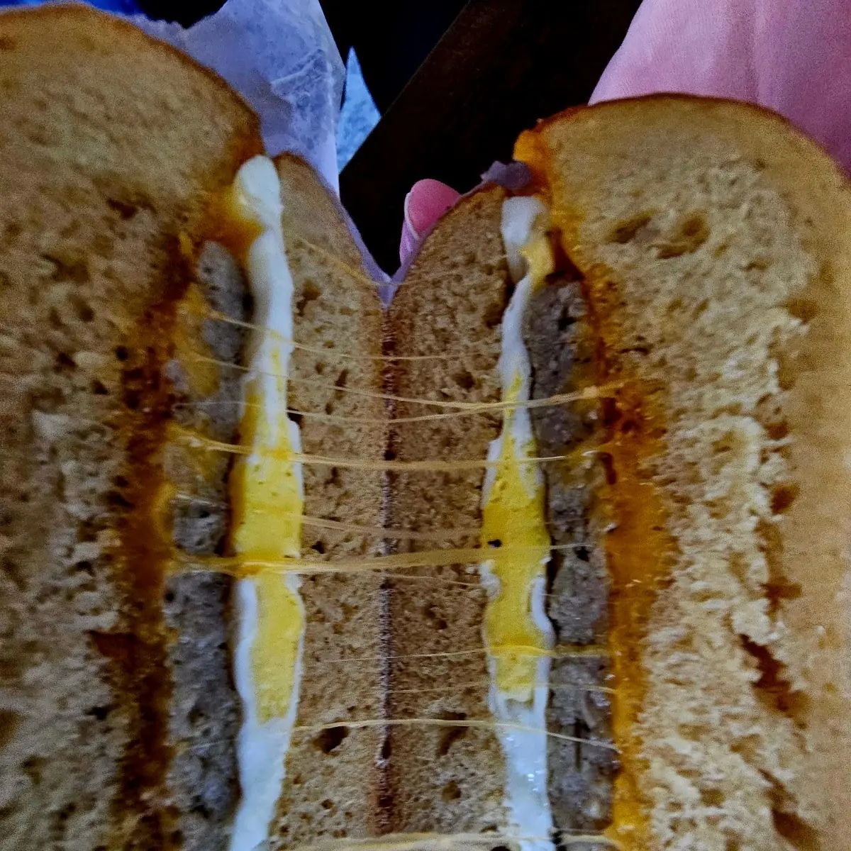 Sausage Egg and Cheese on a Plain Bagel