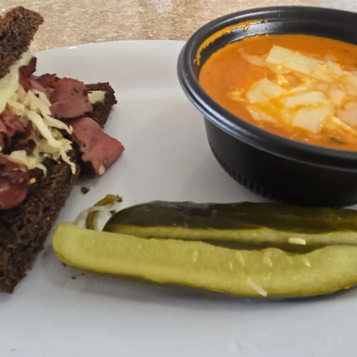 Reuben Sandwich & Tomato Basil Soup