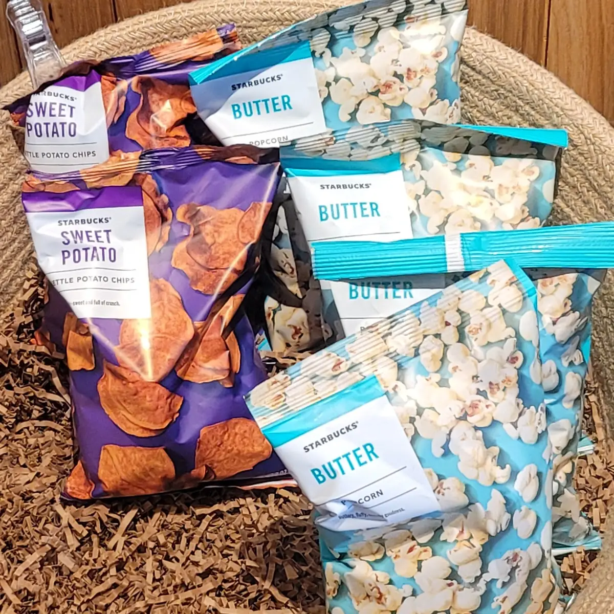 Popcorn and Sweet Potato Chips