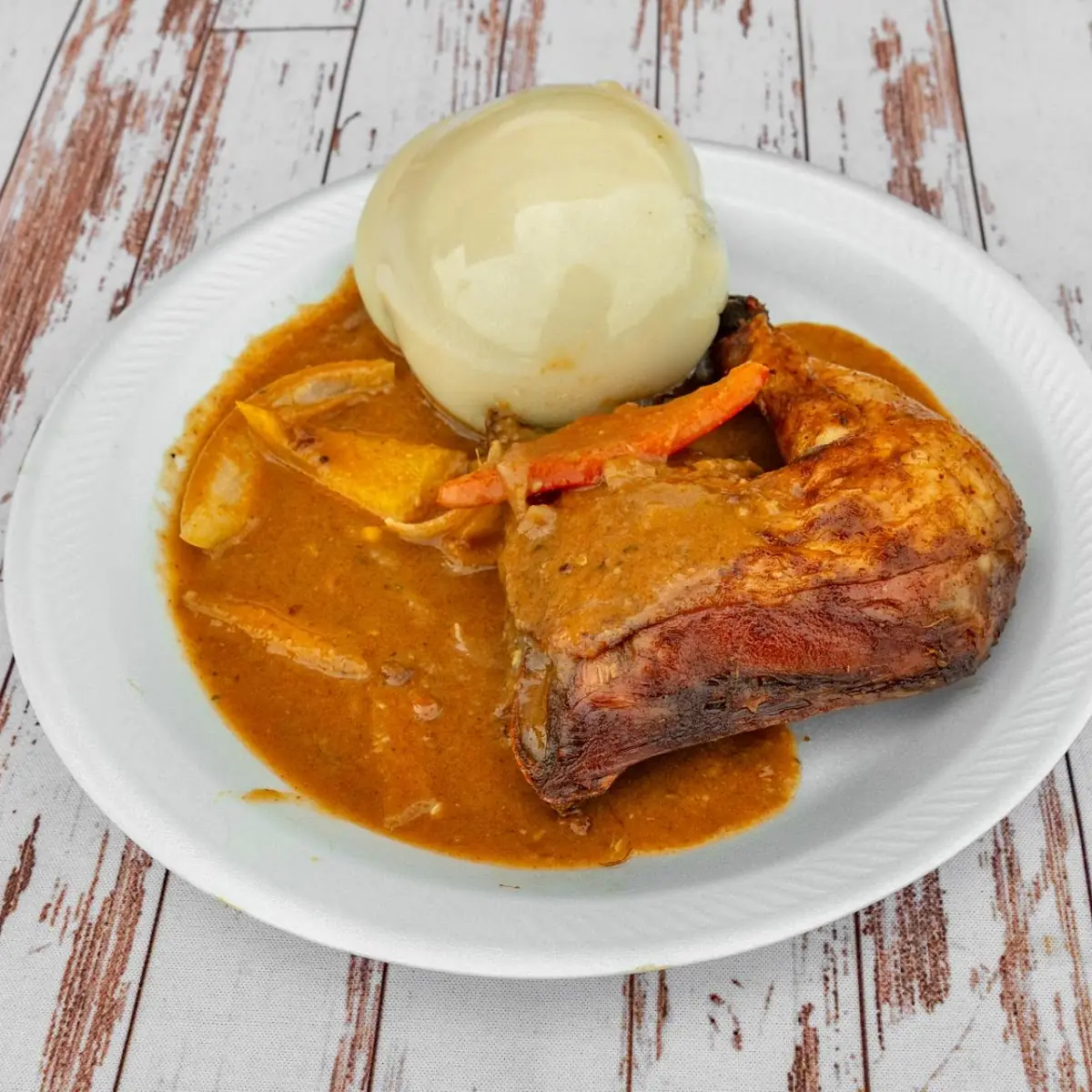 Fufu with Peanut Butter Soup Chicken
