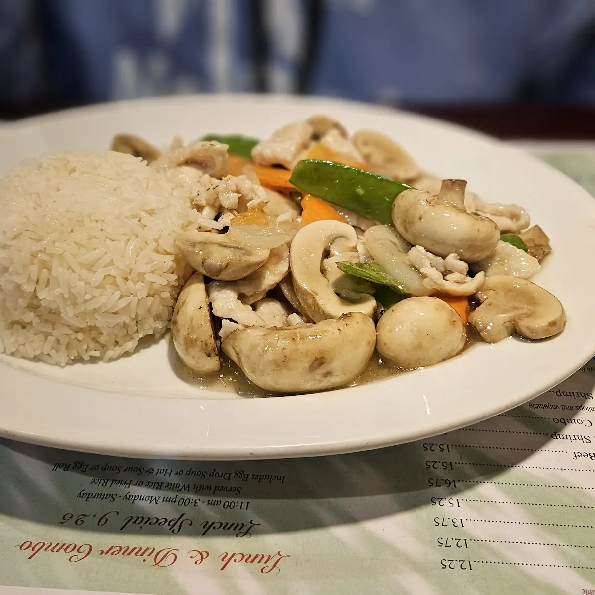 Moo Goo Ai Pan White Rice
