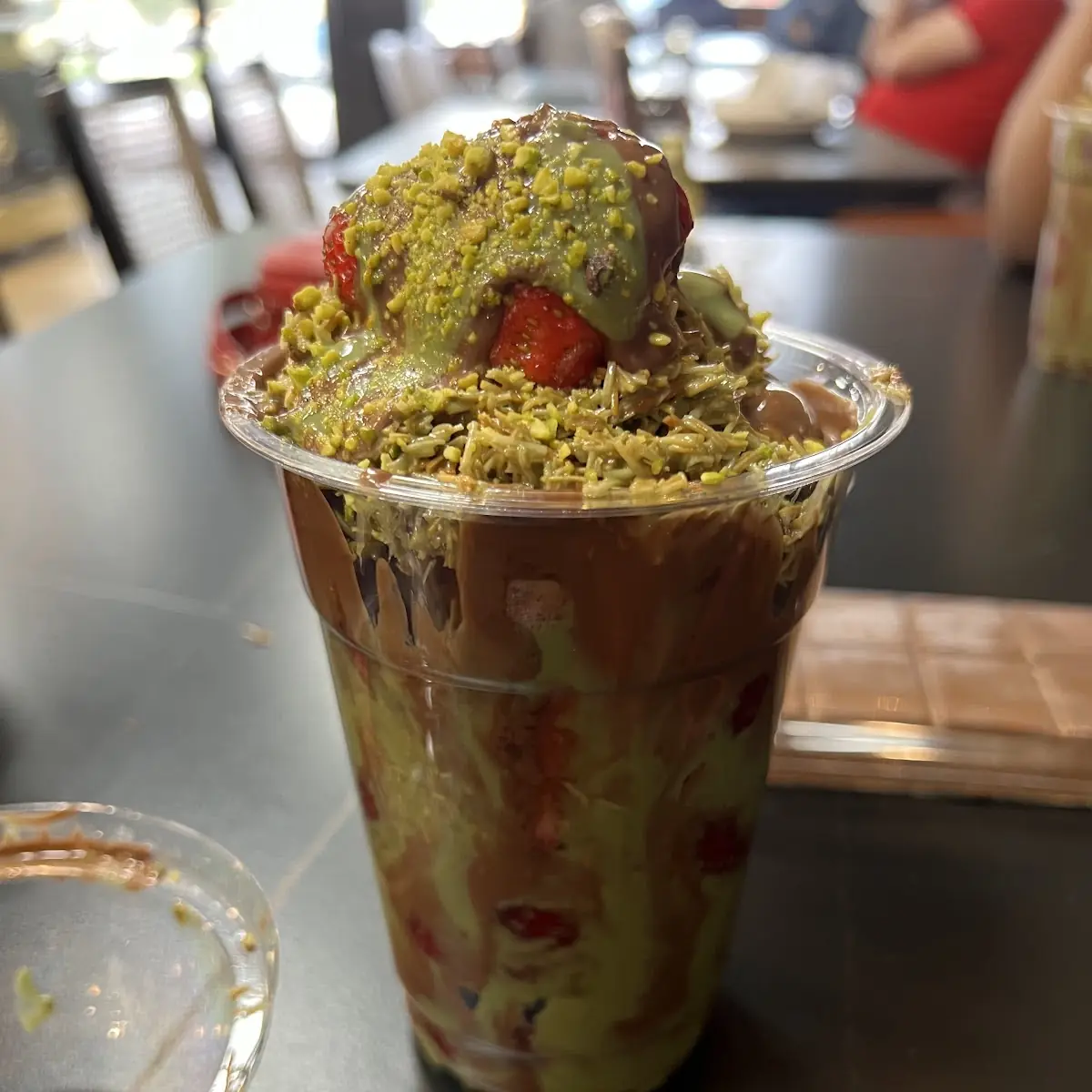 Strawberry Pistachio Chocolate Dessert Cup
