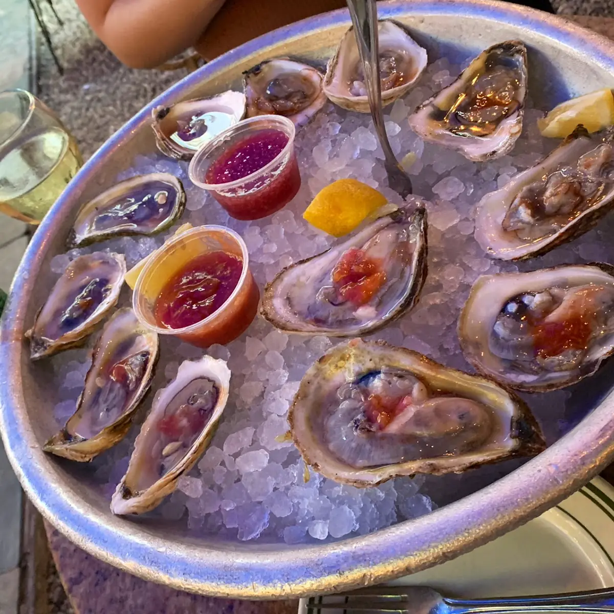 Fresh Oysters Served with Lemon