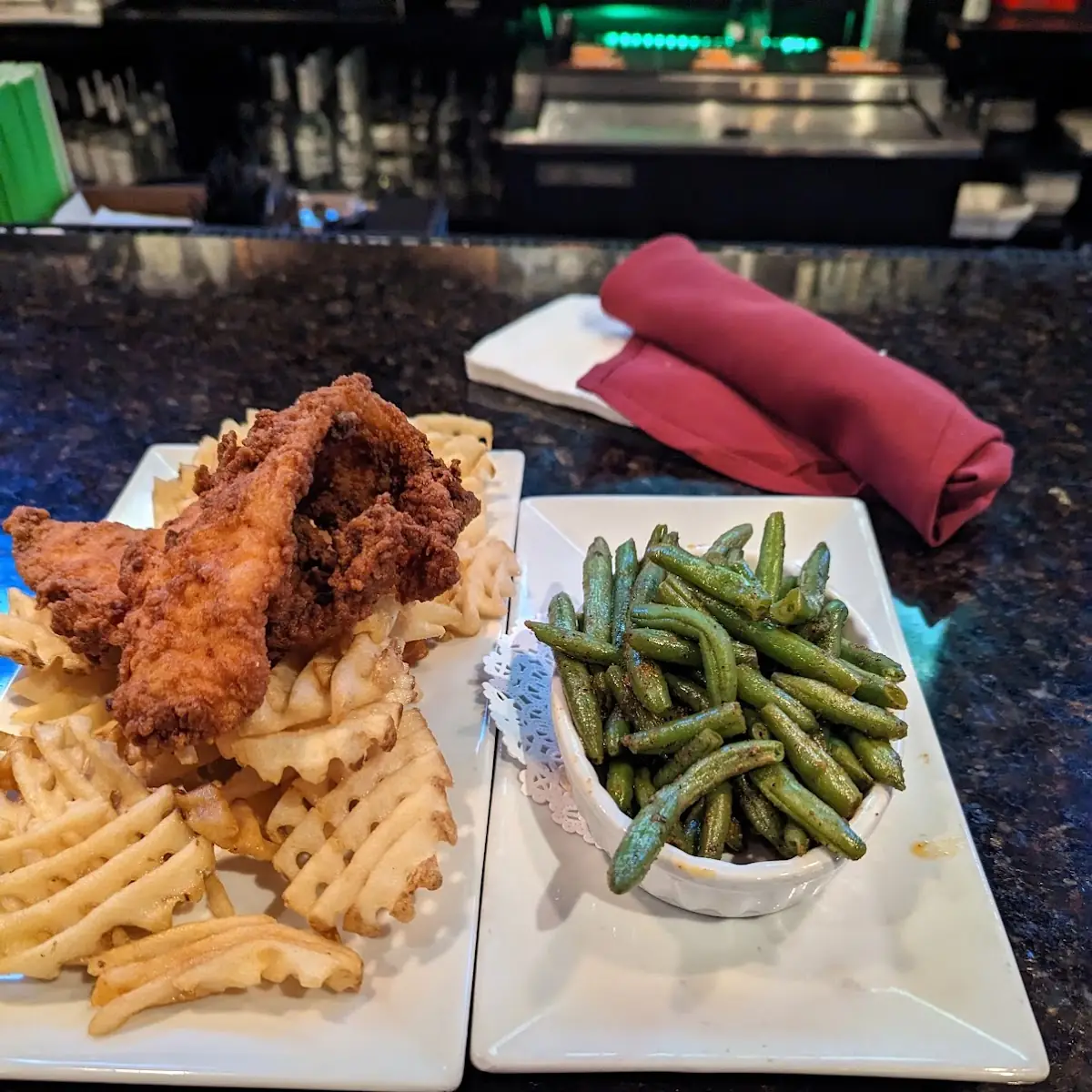 Fish and Chips with Green Beans