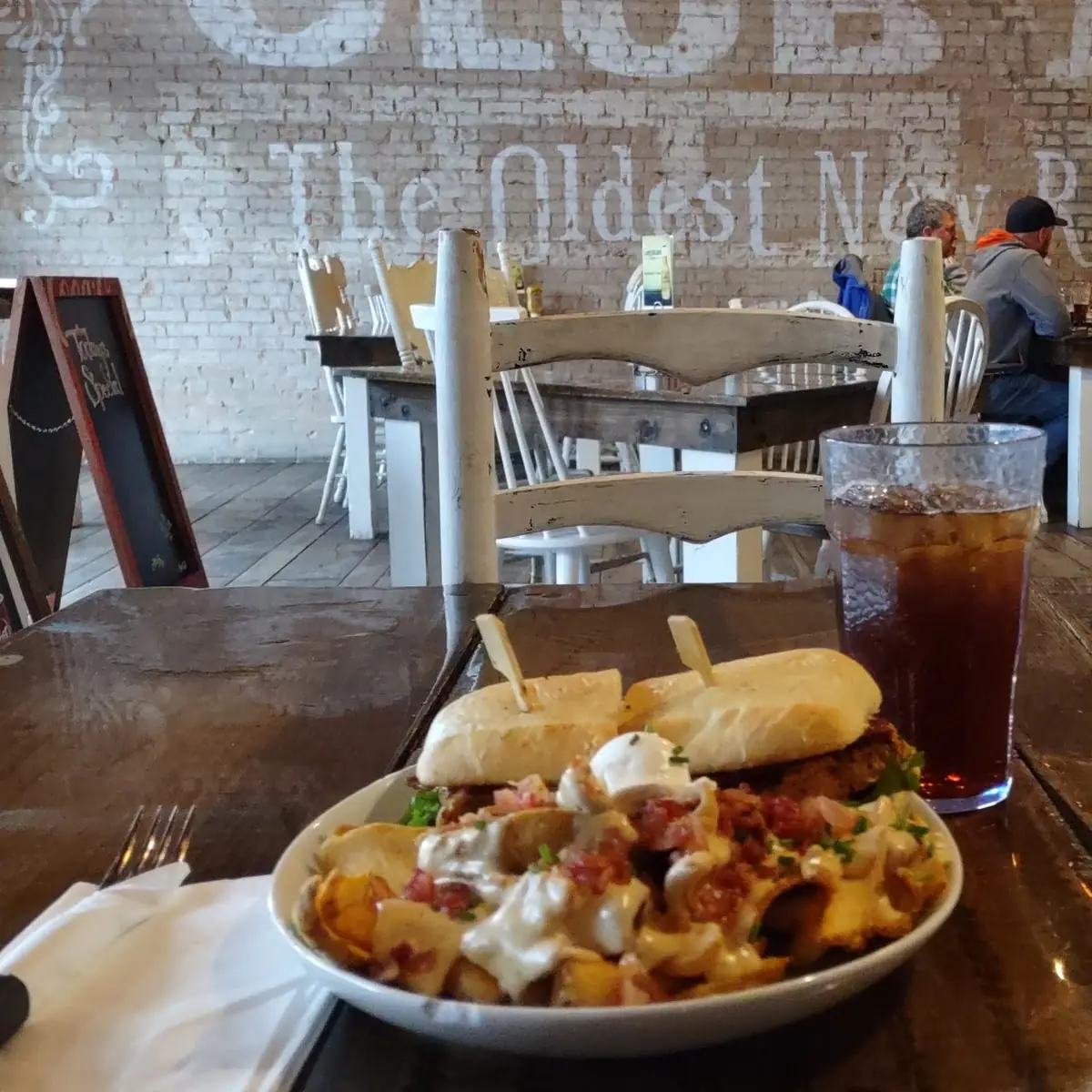 Salmon blt with Loaded Fries