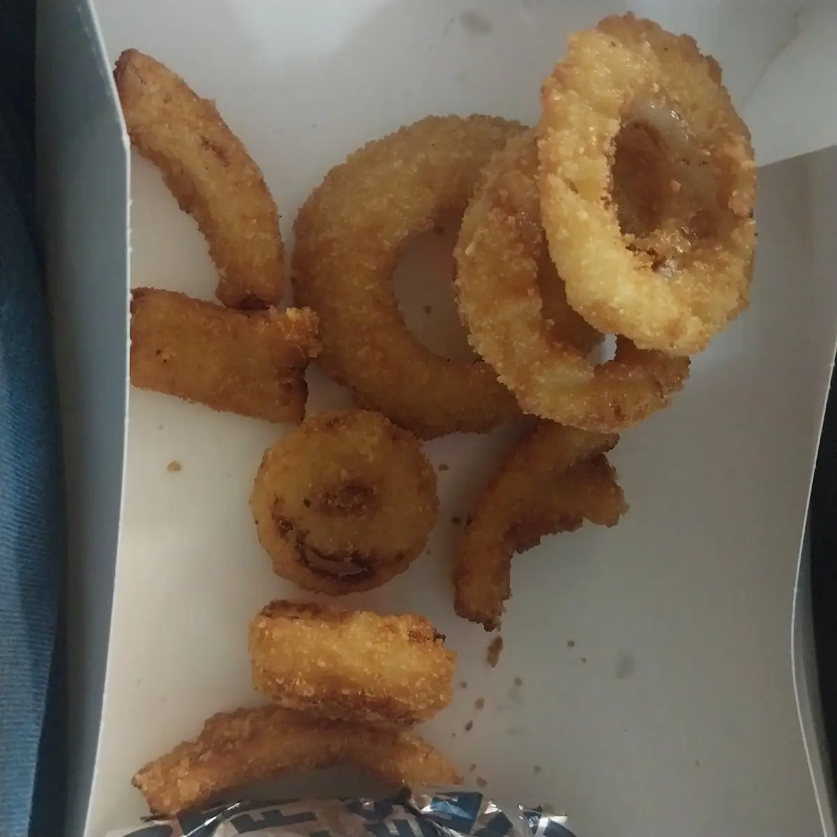 Handmade Onion Rings Ched Peppers
