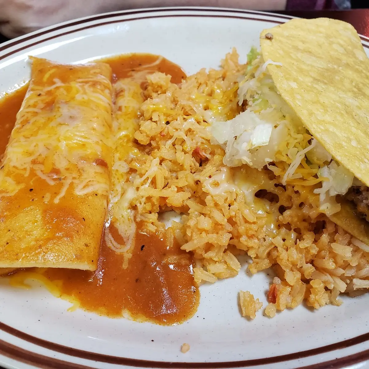 Cheese Enchilada Taco Combo Rice Only