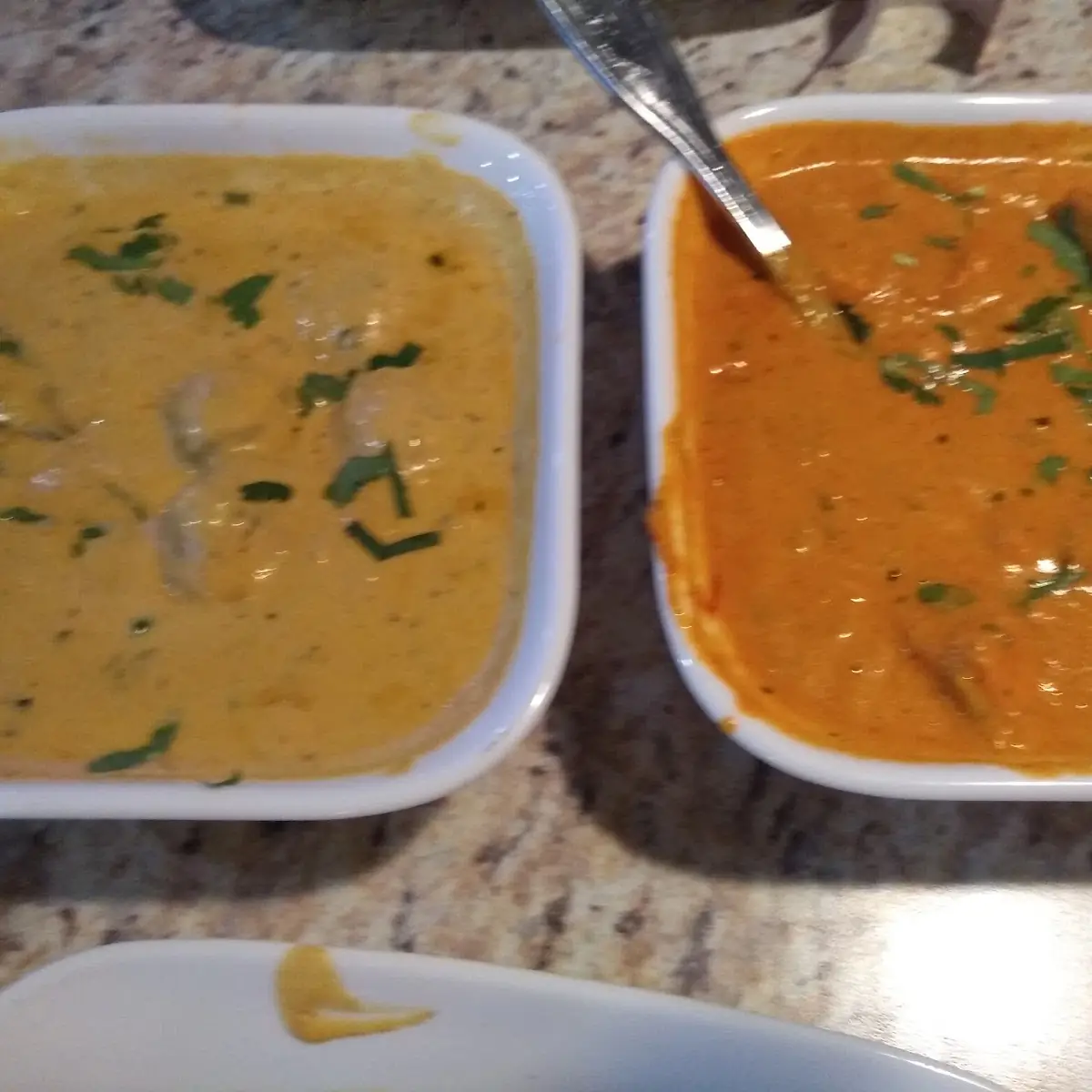 Right- Malai Kofta Left-Butter Chicken