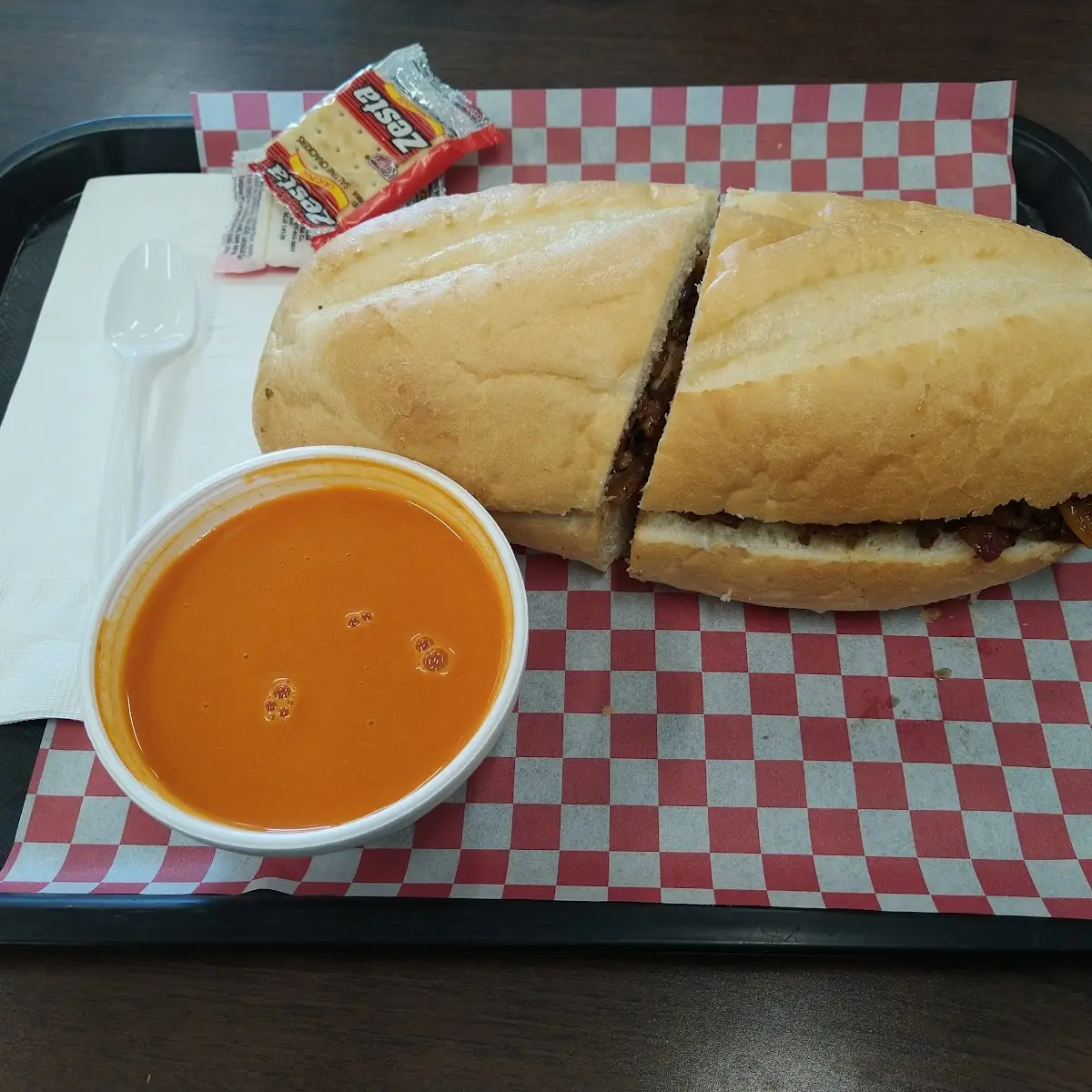 Tomato Basil Soup and Sandwich
