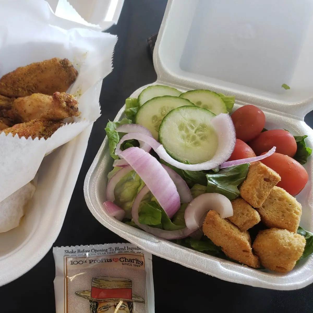 Lemon Pepper Wings and Side Garden Salad