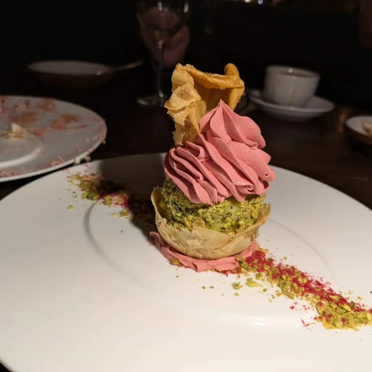 Raspberry and Pistachio Baklava Cheesecake