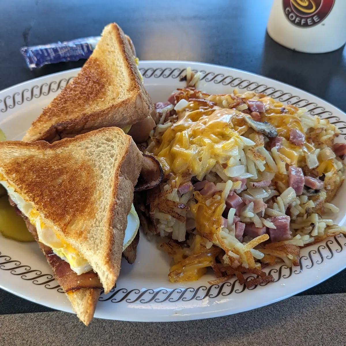 Bacon Egg and Cheese Toaster Plate