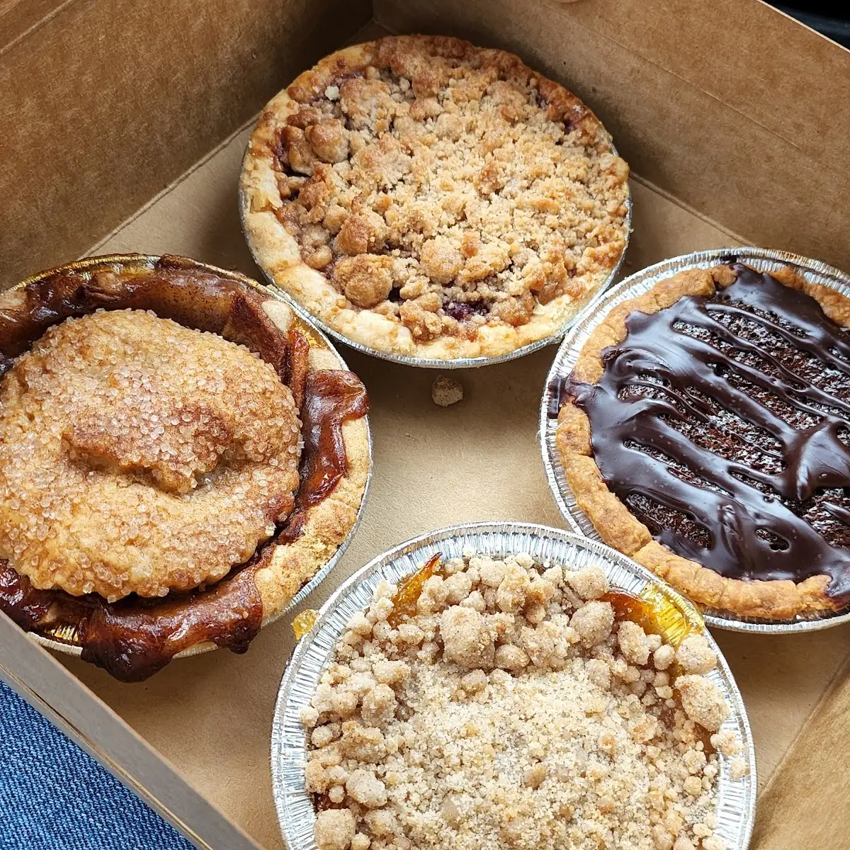 Apple Cherry Peach Cobbler & Chocolate Pecan Pie