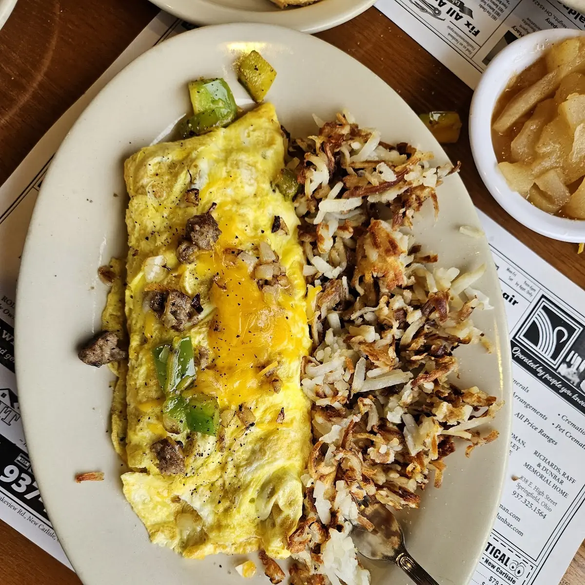 Western Omelet and Hash Browns