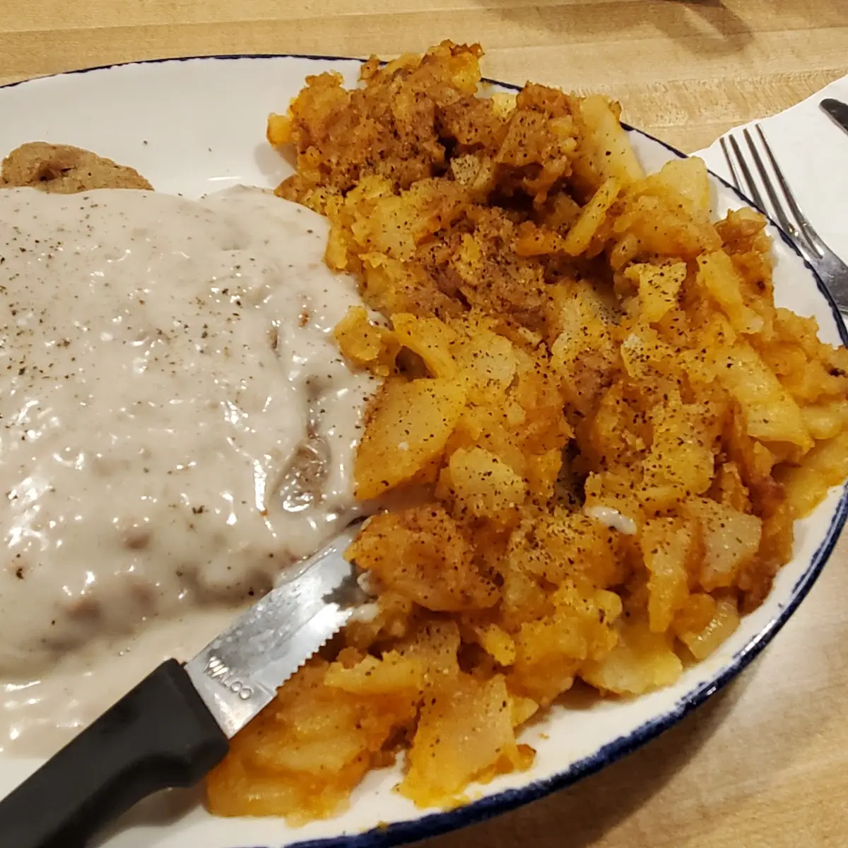 Country Fried Steak and Gravy with Potatoes