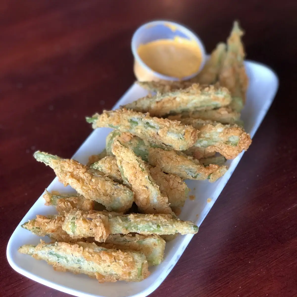 Fried Okra with Dipping Sauce
