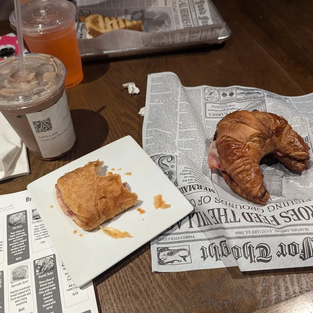 Rabwrry Danish N Ham and Cheese Croissant