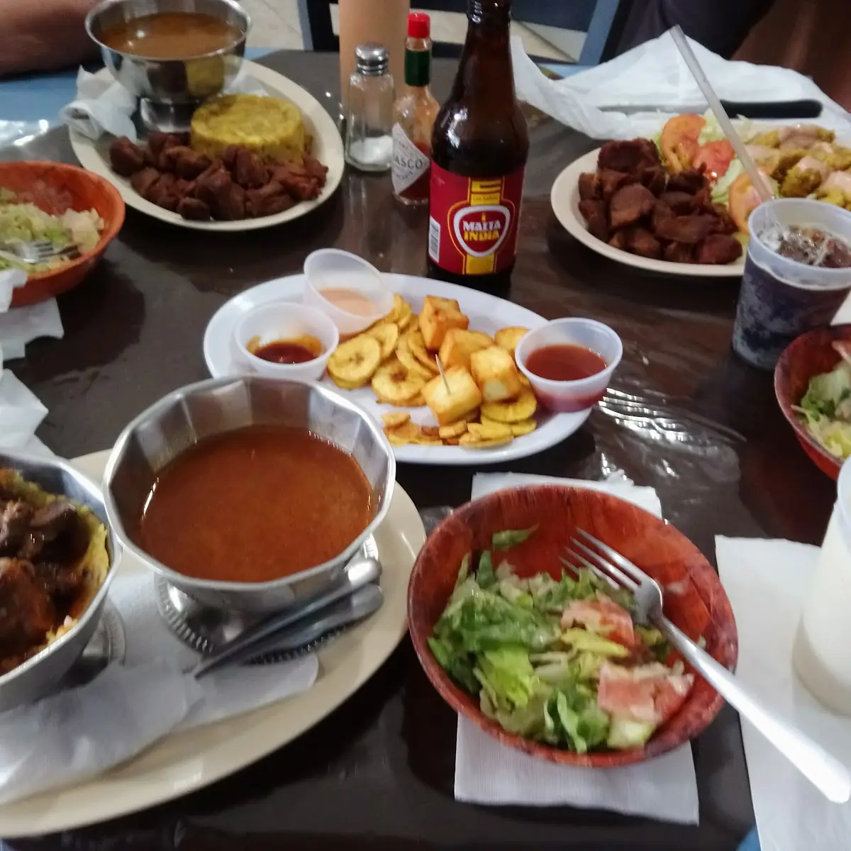 Mofongo Carne Frita Y Caldo