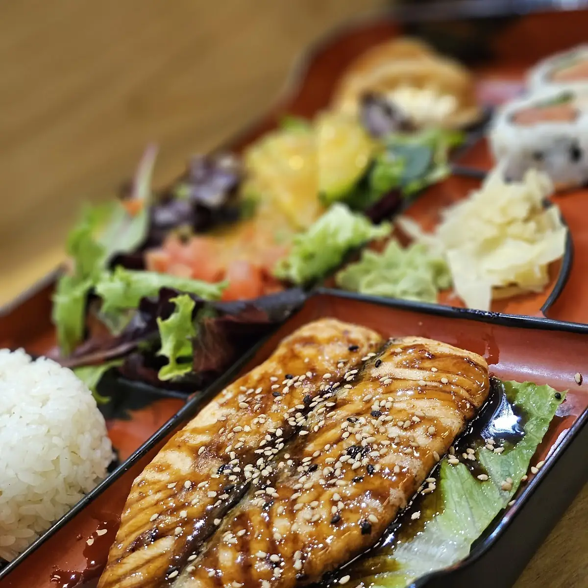 Salmon Teriyaki Bento Box Lunch