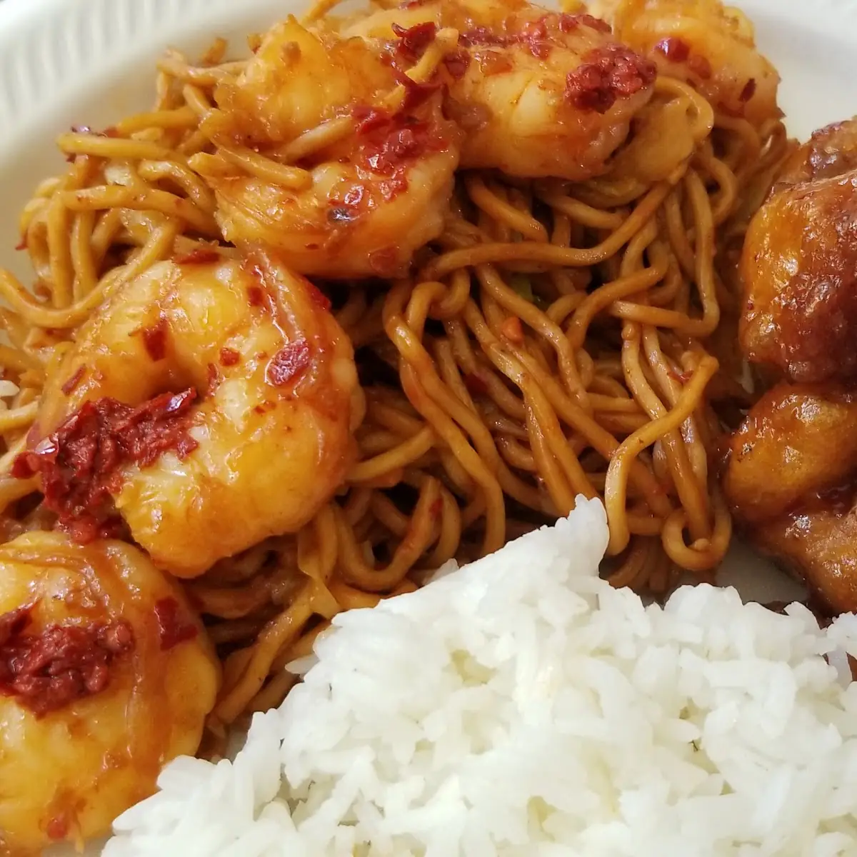 Shrimp Lo Mein Orange Chicken