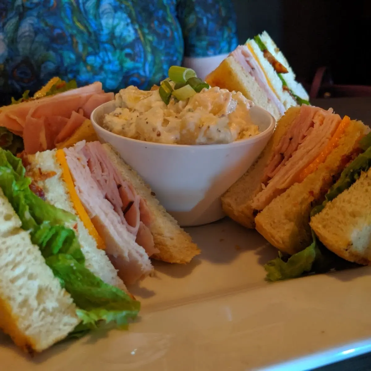 Club Sandwich with Potato Salad