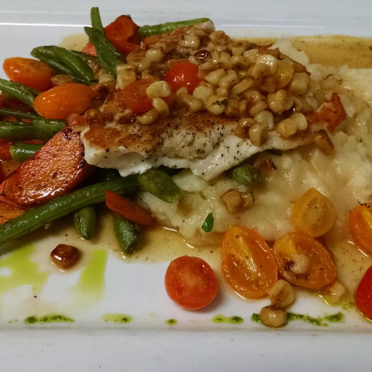 Halibut Garlic Mashed Potatoes