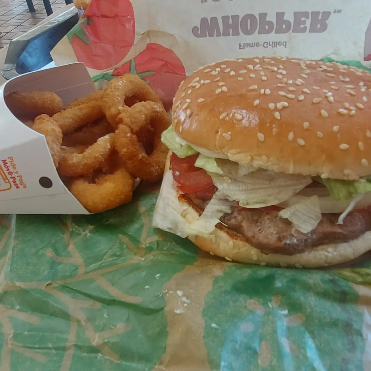 Whopper and Onion Rings