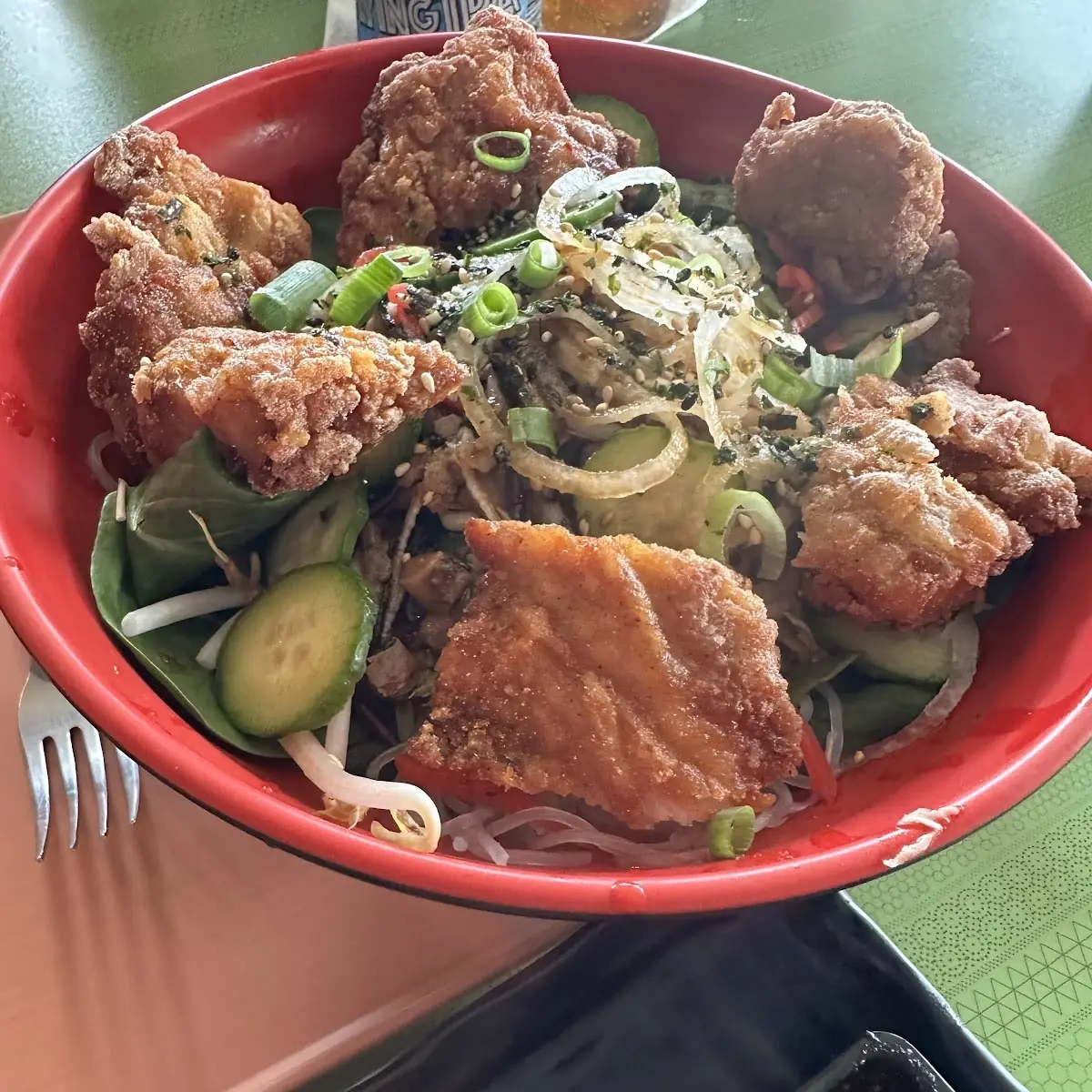 Noodle Salad with Crispy Chicken