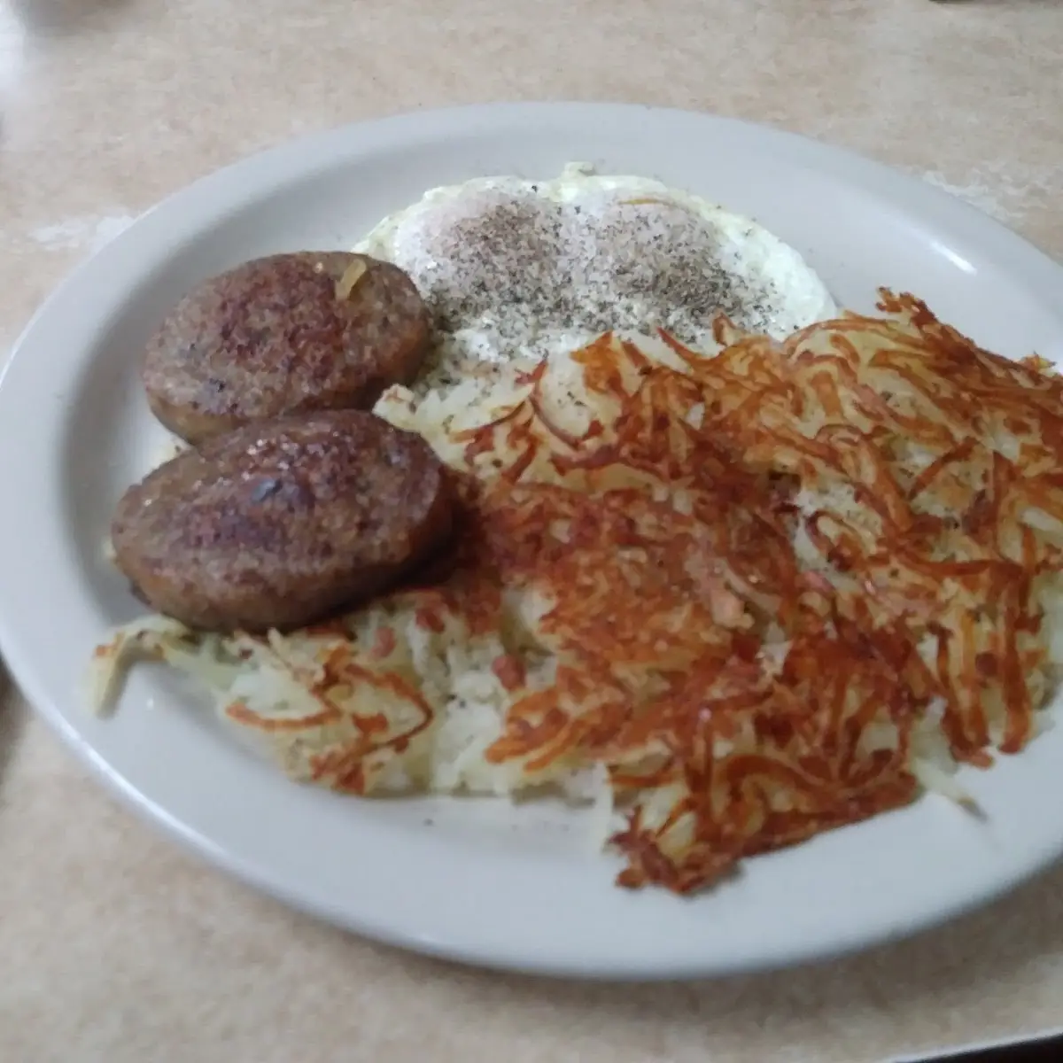 Number One Breakfast Special Two Egg Bacon Biscuits and Gravy Hash Browns and a Drink