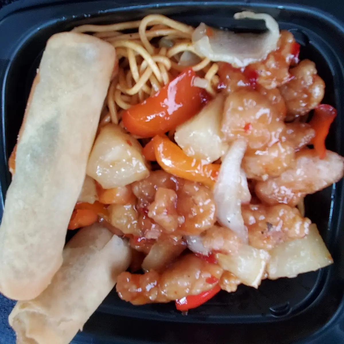 Sweet Fire Chicken with Spring Rolls