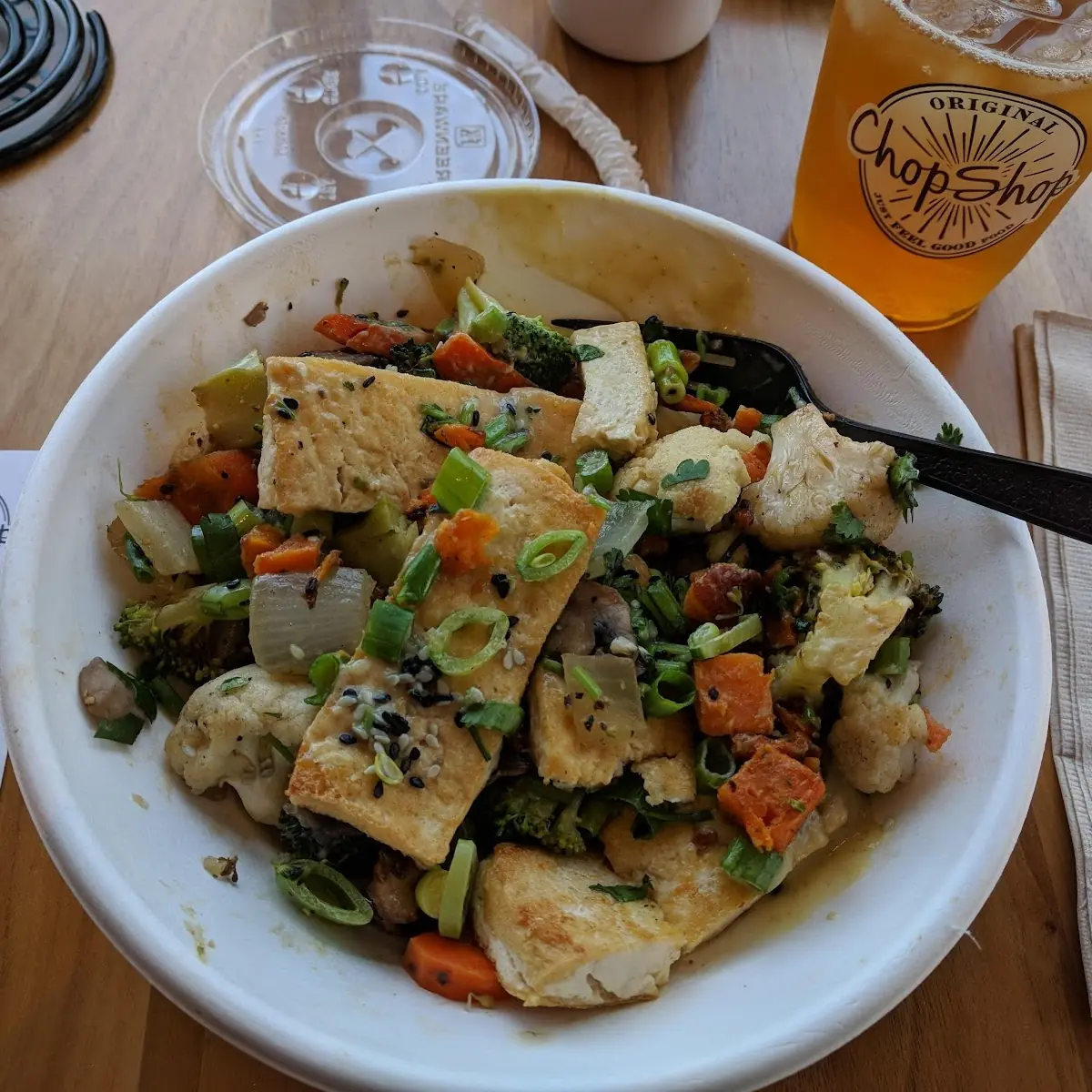 Green Curry Tofu with Sweet Potato Base