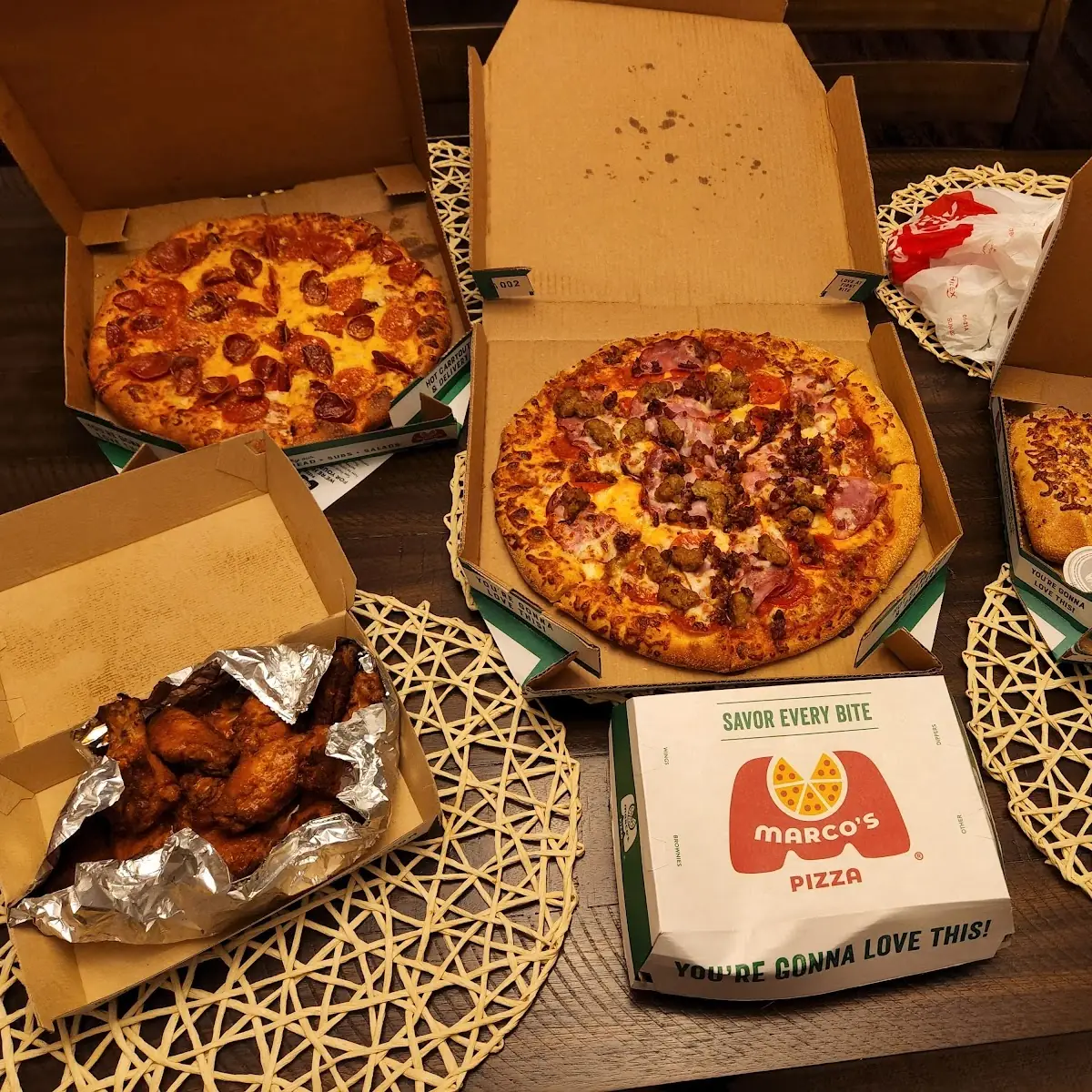 Chessy Bread Buffalo Chicken Wings Pepperoni Pizza