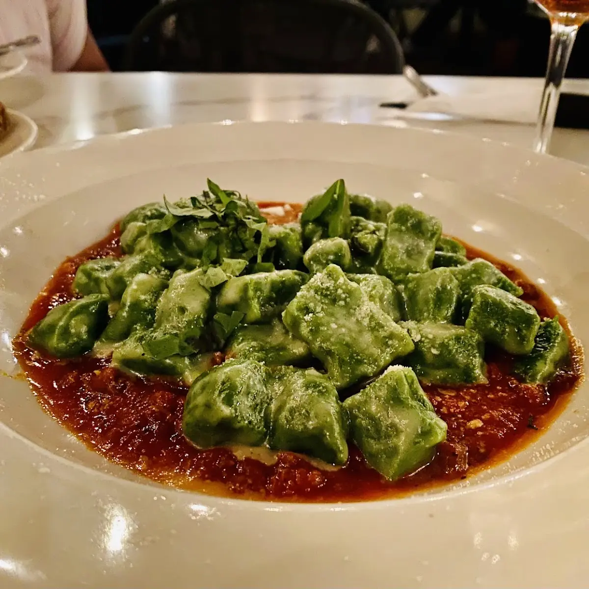 Spinach Gnocchi Bolognese