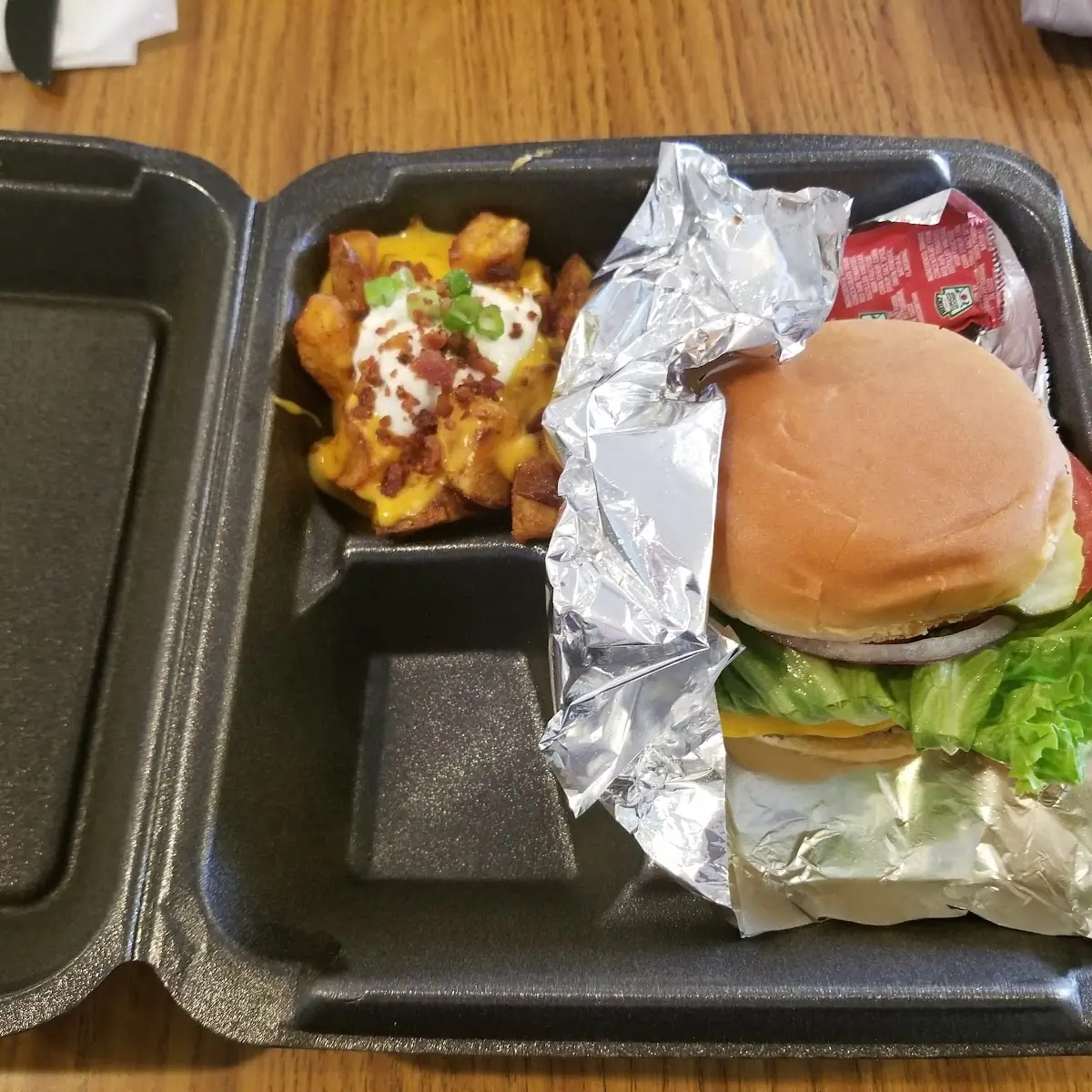Cheese Burger with Loaded Potatoes