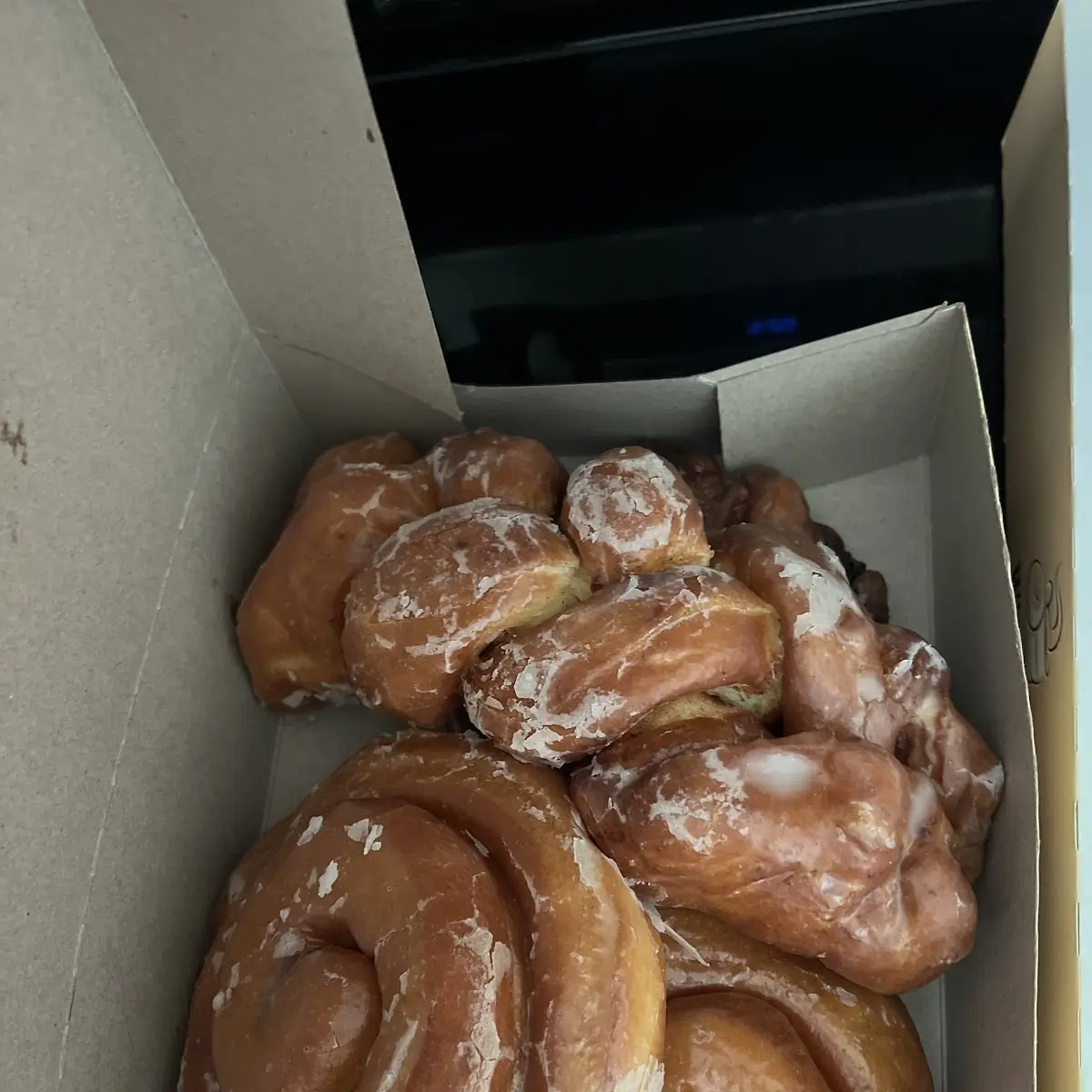 Cinnamon Rolls and a Twist Donut