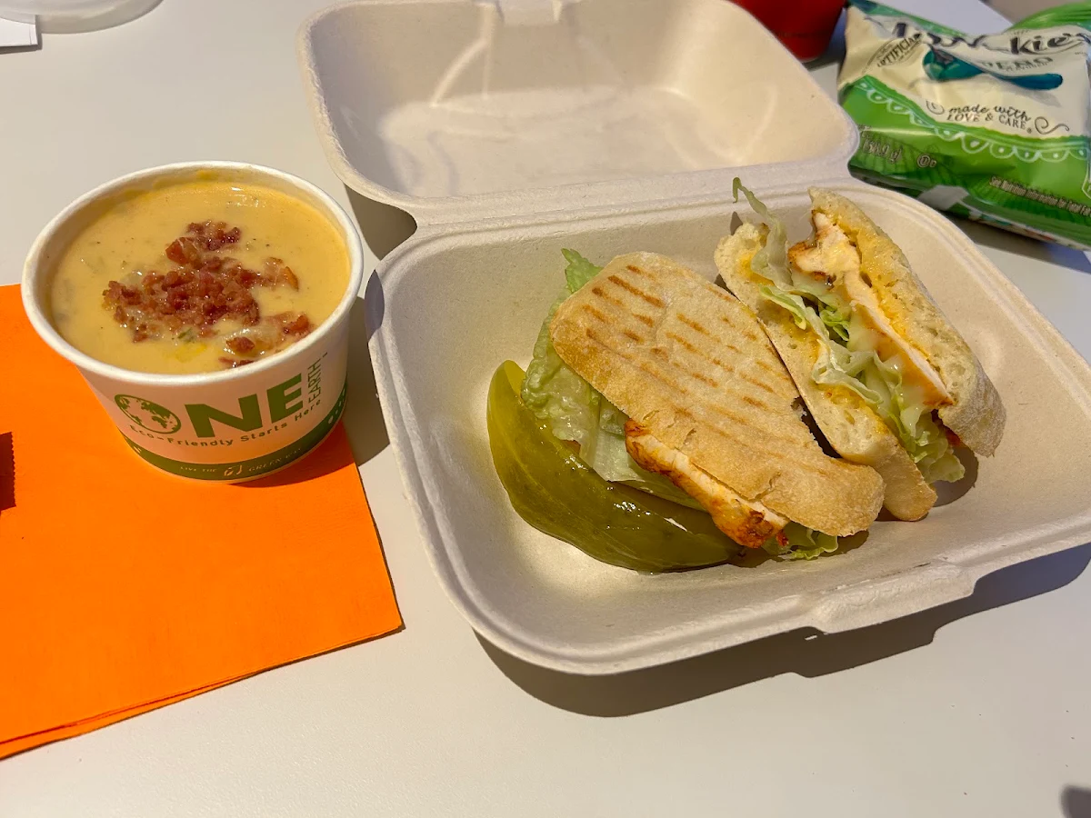 Chipotle Chicken Sandwich with Potato Soup